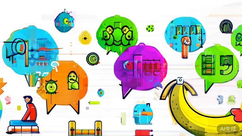 High-quality illustration of brainstorming session with Nano Banana, minimal flat design