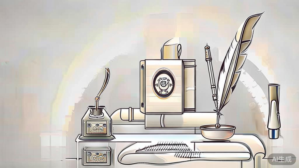 High-quality business illustration regarding traditional writing methods, minimal flat design