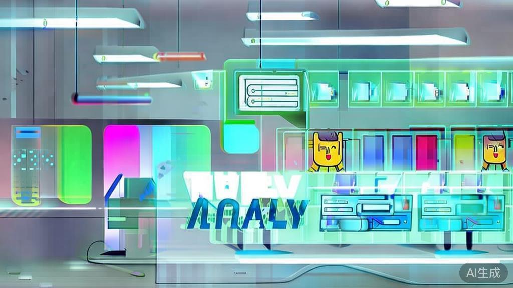 High-quality illustration showing future trends in AI short play production, minimal flat design