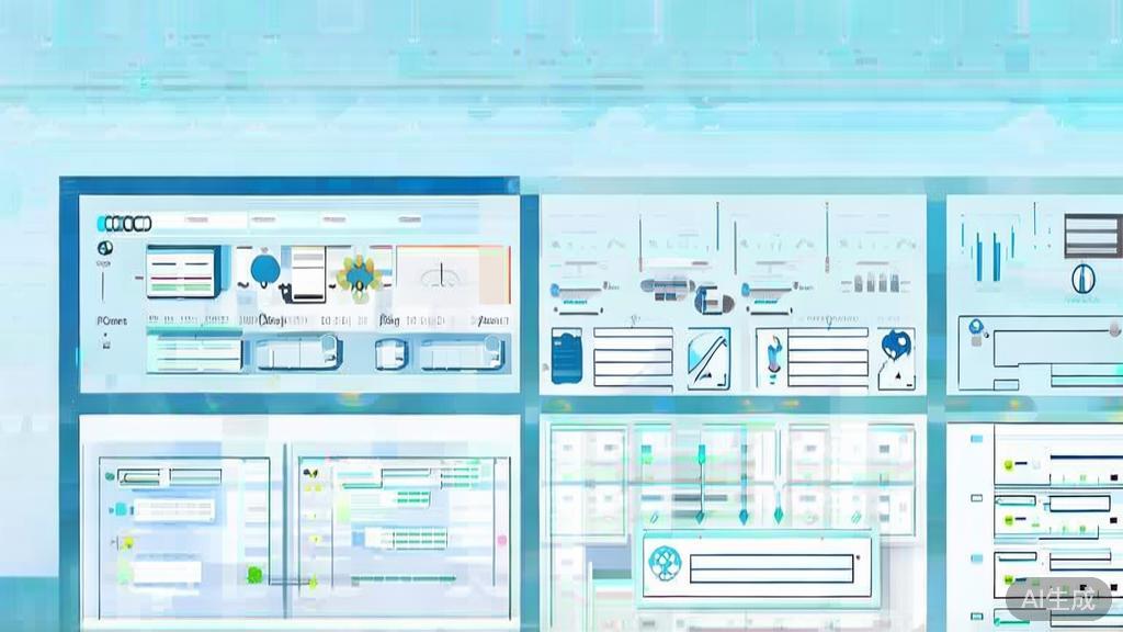 Flat vector illustration of project management tools, dashboard style, soft blue gradient