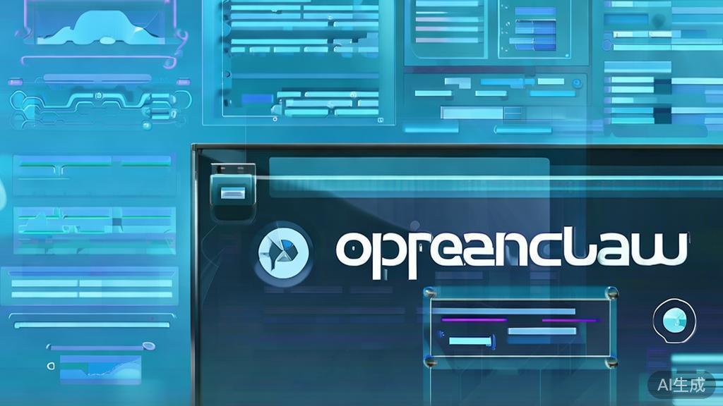 Flat vector illustration of successful deployment of openclaw, dashboard style, soft blue gradient