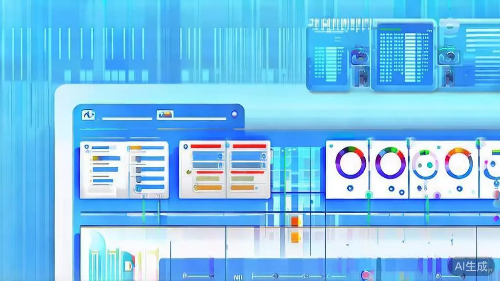 "Flat vector illustration of market trends in AI tools, dashboard style, soft blue gradient"