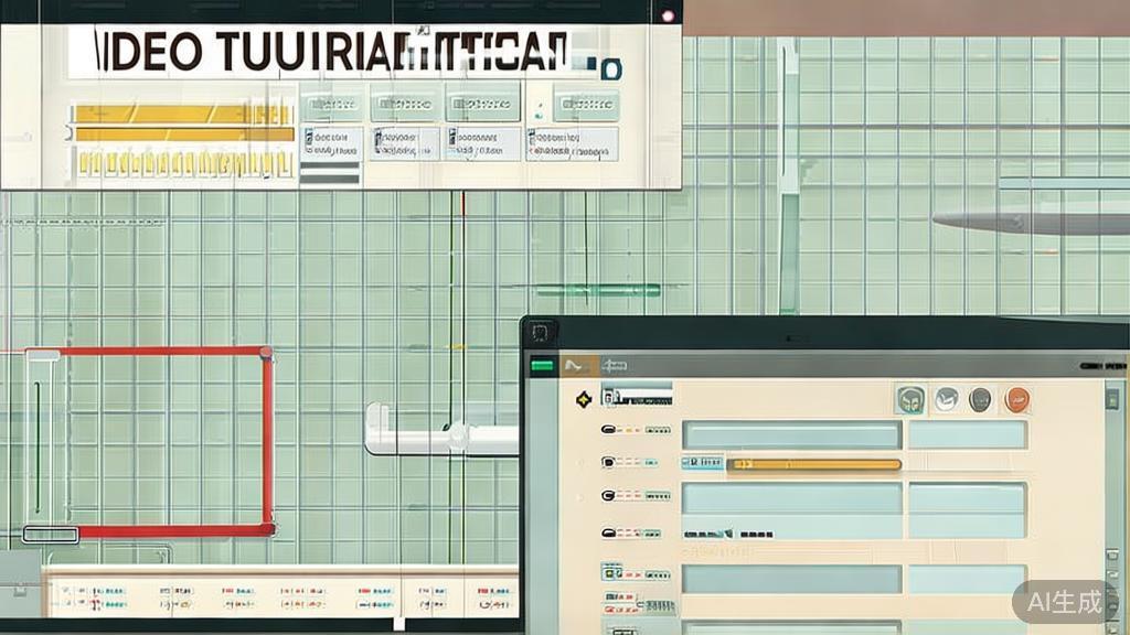High-quality business illustration regarding video tutorial software, minimal flat design