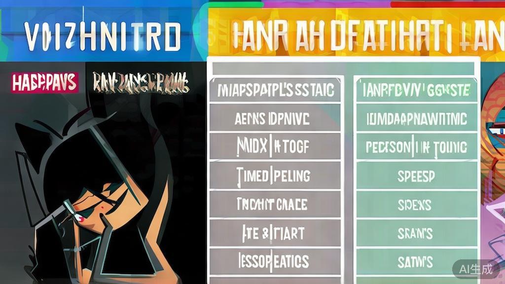 Flat vector illustration of a comparison chart between hand-drawn and digital anime, showcasing the pros and cons of each method