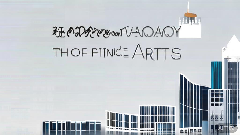 "High-quality business illustration regarding Guangzhou Academy of Fine Arts, minimal flat design"