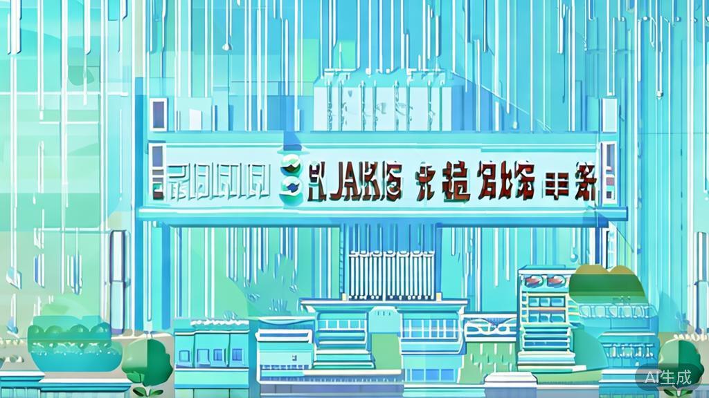 "Flat vector illustration of Nanjing University of the Arts, dashboard style, soft blue gradient"