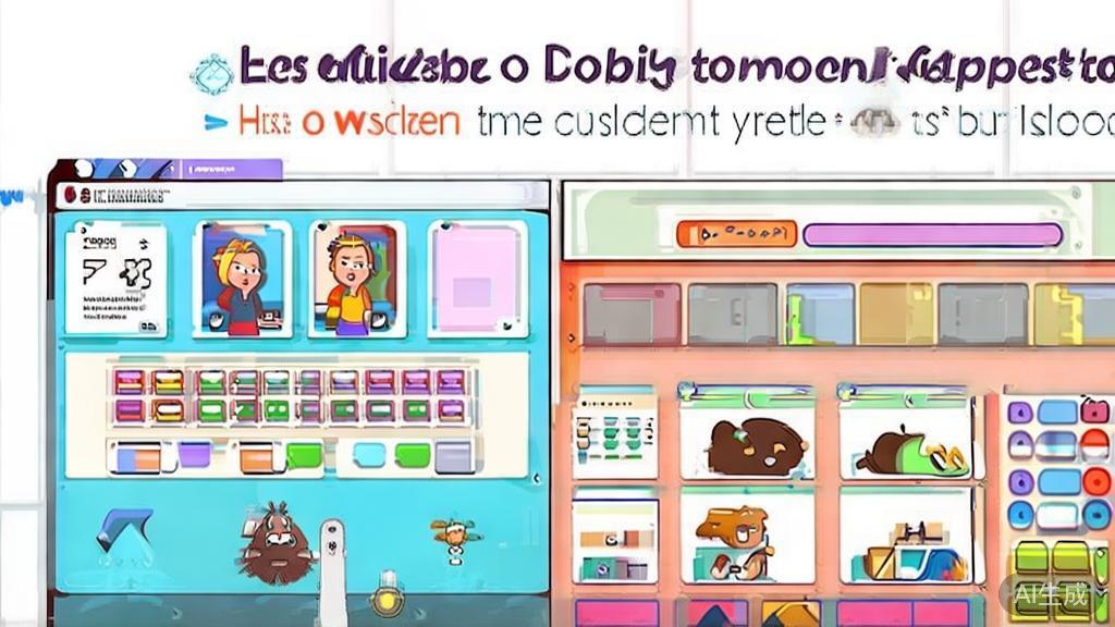 Flat vector illustration of Animaker website showing user-friendly template selection and character customization, dashboard style