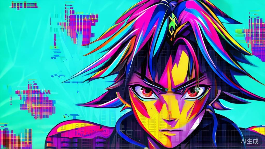 "High-quality illustration of dynamic character design for anime, showcasing vivid colors and expressions in a flat design style"