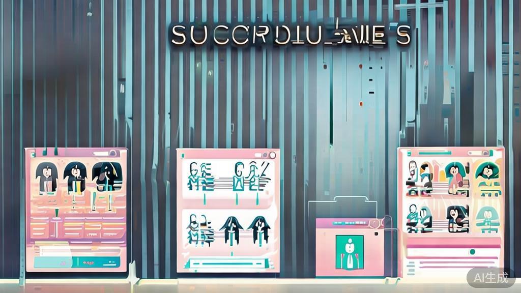 High-quality business illustration regarding successful AI动漫 projects, minimal flat design