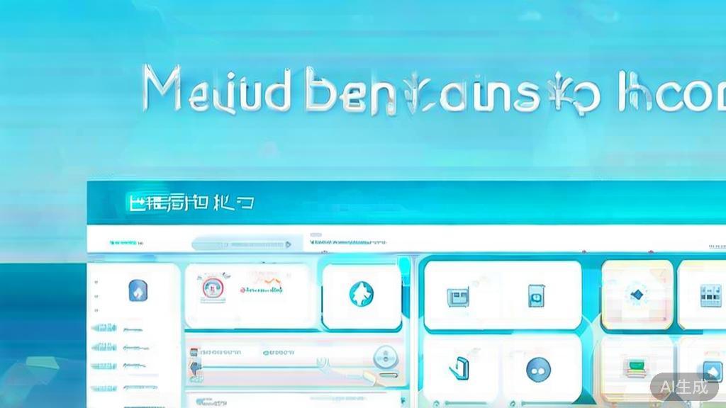 Flat vector illustration of Meituan's diverse business model, dashboard style, soft blue gradient