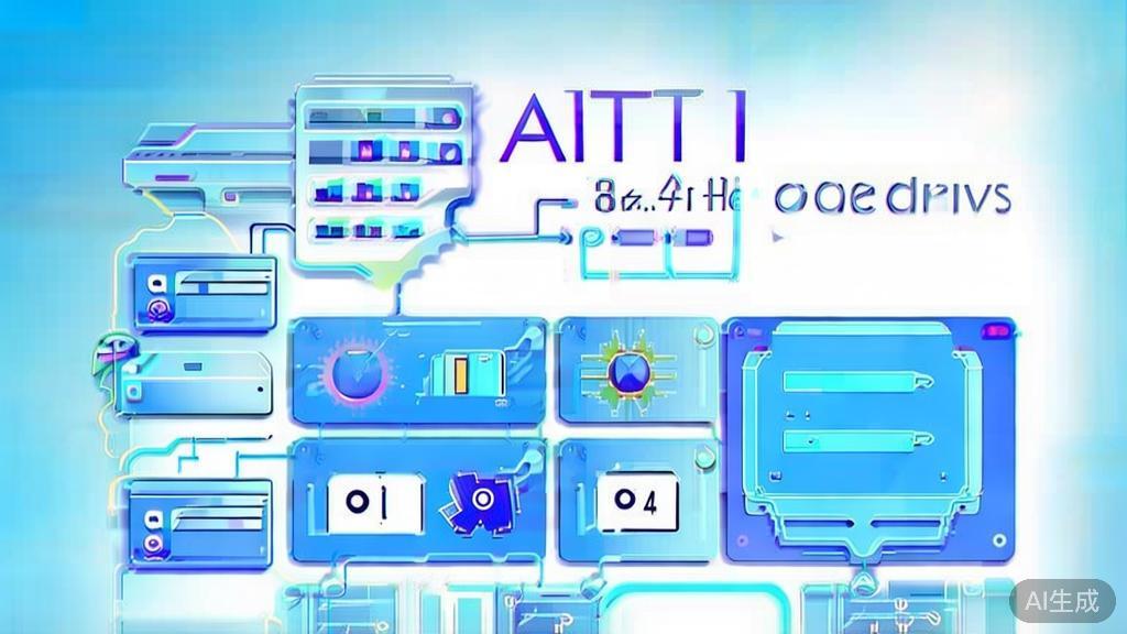 Flat vector illustration of AI tools for entrepreneurs, dashboard style, soft blue gradient