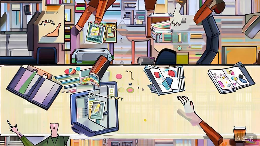 High-quality business illustration regarding content creation collaboration, showing creators sharing ideas and images