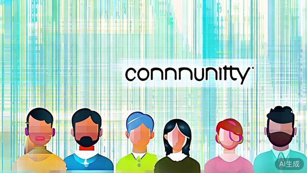 High-quality business illustration of community interaction in digital art, minimal flat design