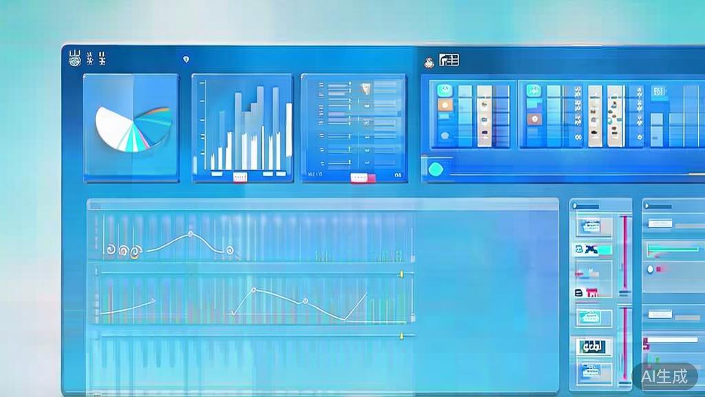 Flat vector illustration of data analysis for photography, dashboard style, soft blue gradient