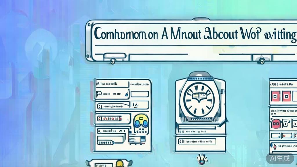 Flat vector illustration of common misconceptions about AI writing tools, dashboard style, soft blue gradient