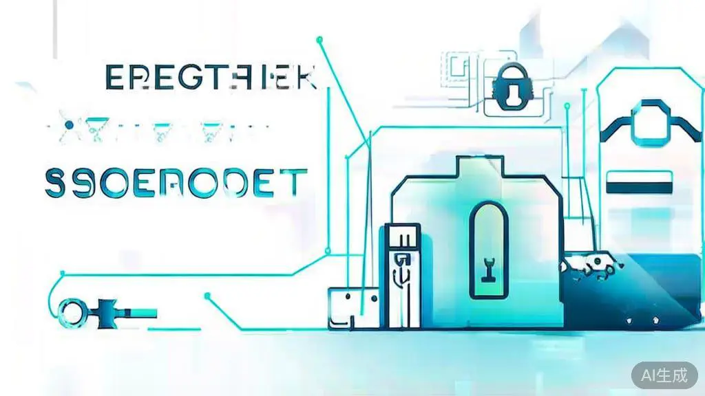 "High-quality business illustration regarding data encryption and protection, minimal flat design"