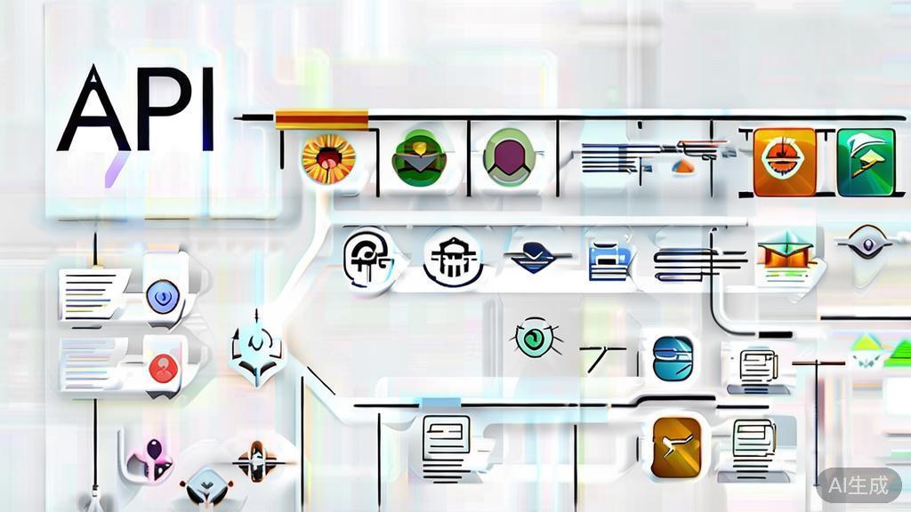High-quality business illustration regarding API features, minimal flat design