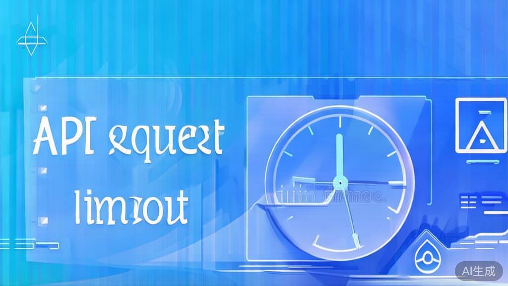 "Flat vector illustration of API request timeout, dashboard style, soft blue gradient"