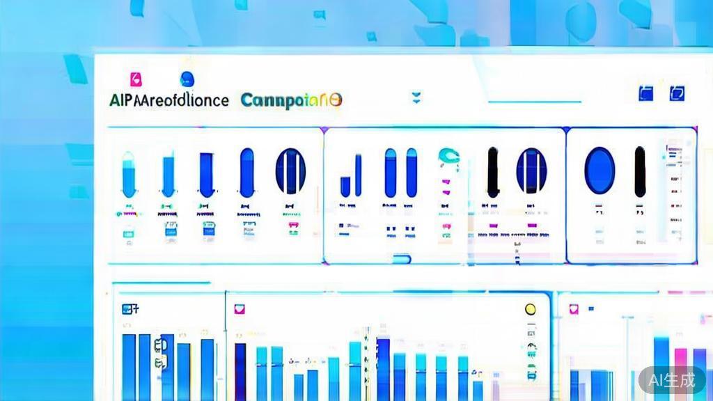 Flat vector illustration of API performance comparison, dashboard style, soft blue gradient