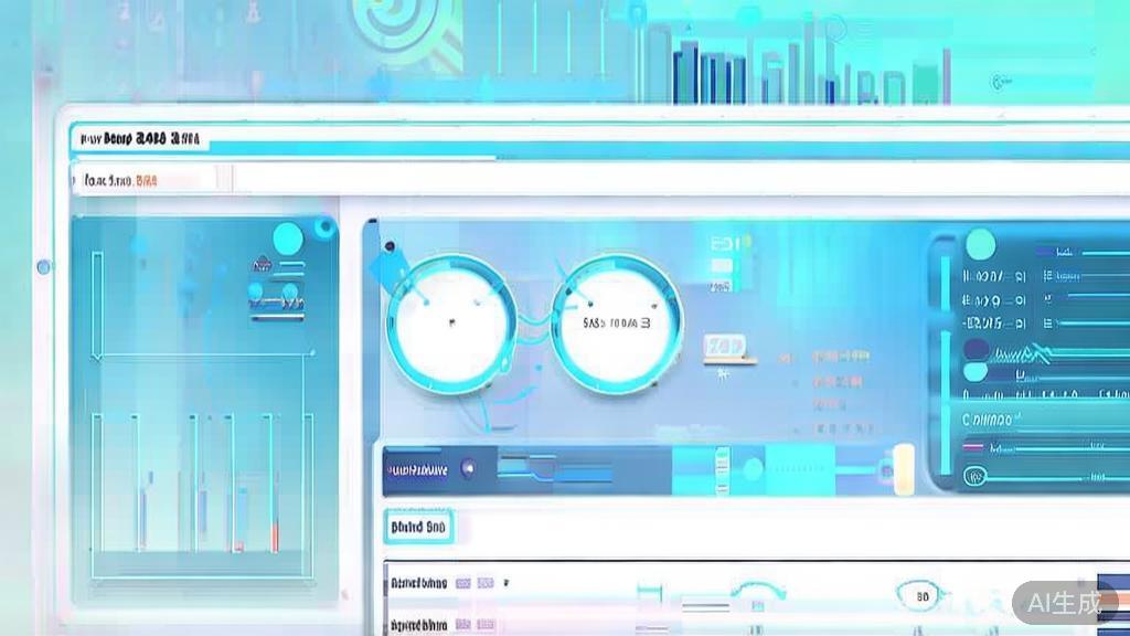 Flat vector illustration of API performance monitoring, dashboard style, soft blue gradient