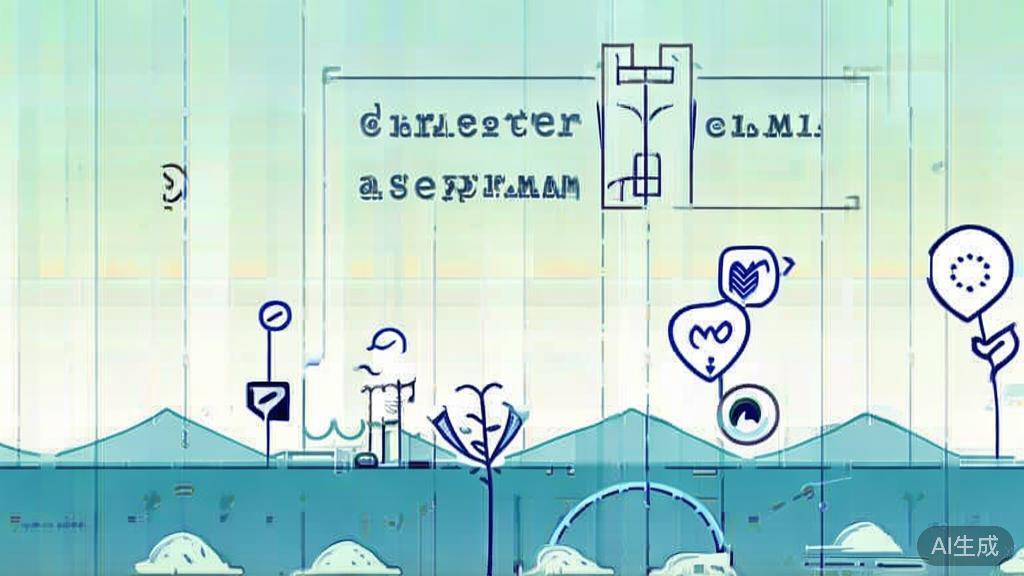 Flat vector illustration of character development in short films, dashboard style, soft blue gradient