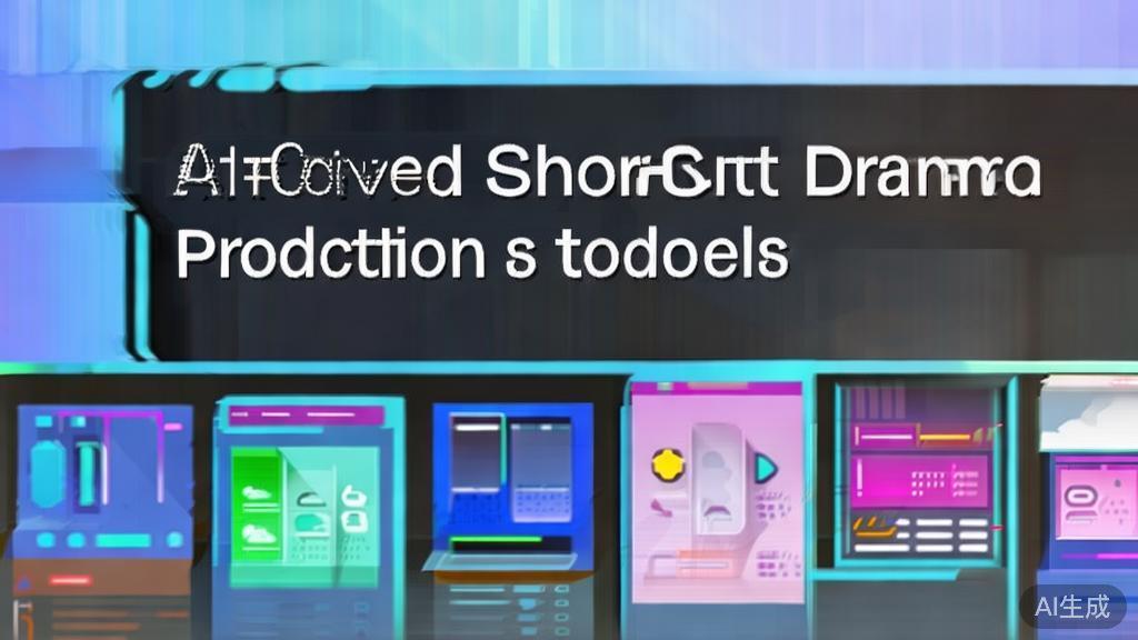 "High-quality business illustration regarding AI short drama production tools, minimal flat design"