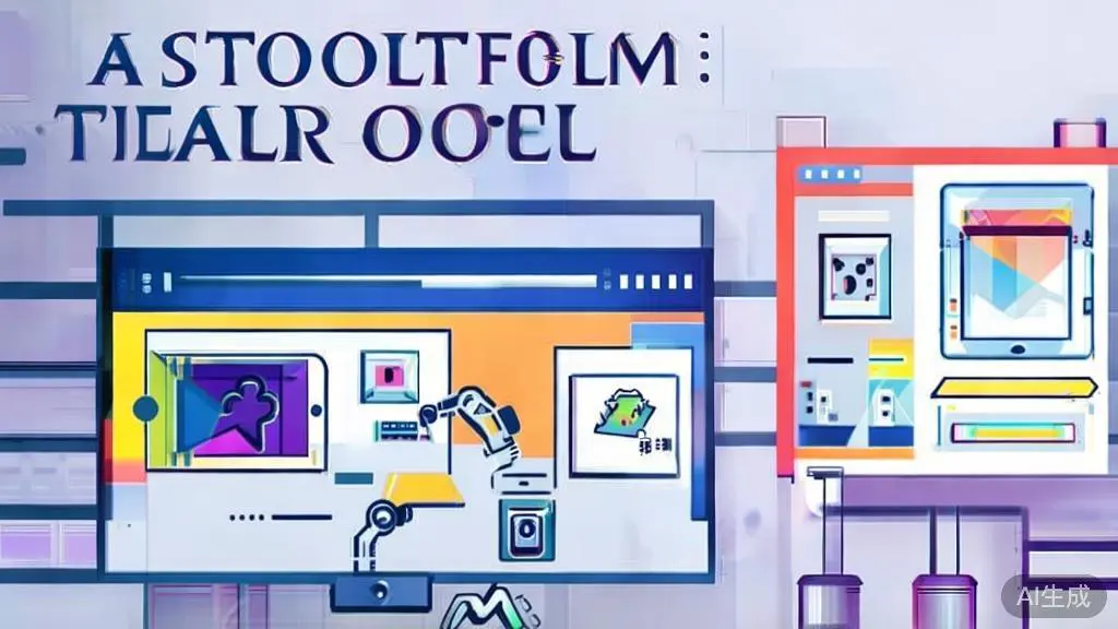 "High-quality business illustration of AI tools for short film creation, minimal flat design"