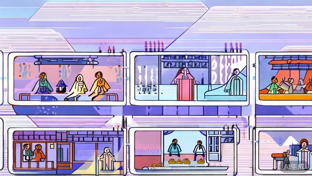 Flat vector illustration of traditional short dramas, dashboard style, soft blue gradient