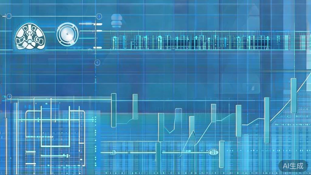 Flat vector illustration of exponential growth in computing power, dashboard style, soft blue gradient