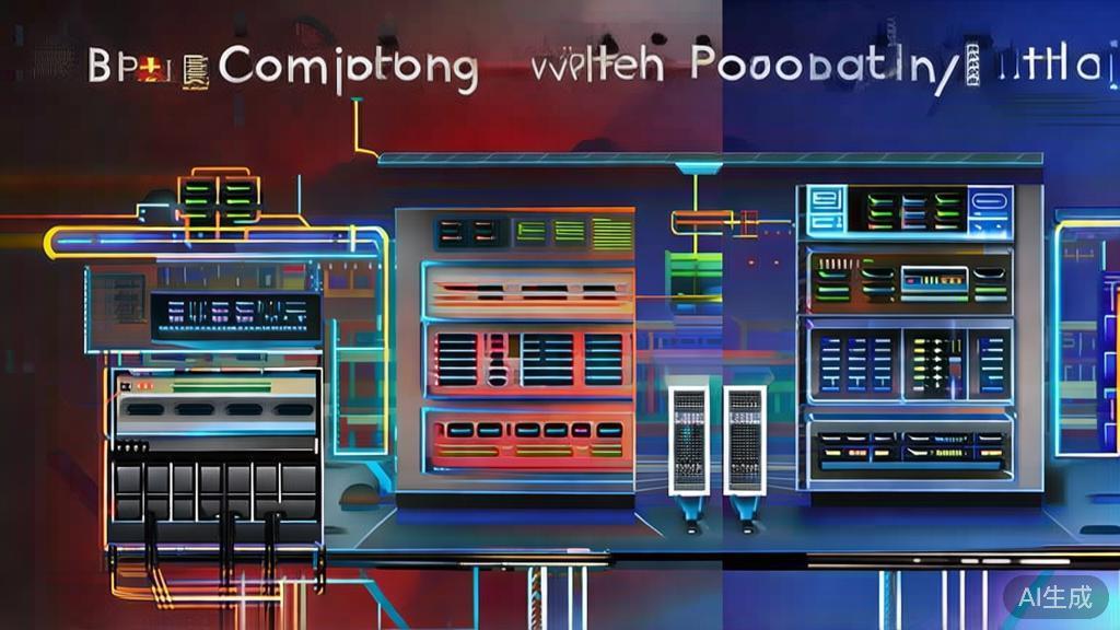 High-quality business illustration regarding inequality in computing power distribution, minimal flat design