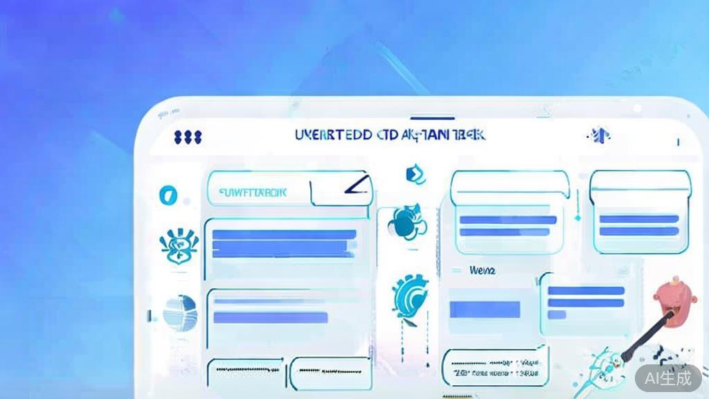 Flat vector illustration of user feedback process in mobile apps, dashboard style, soft blue gradient