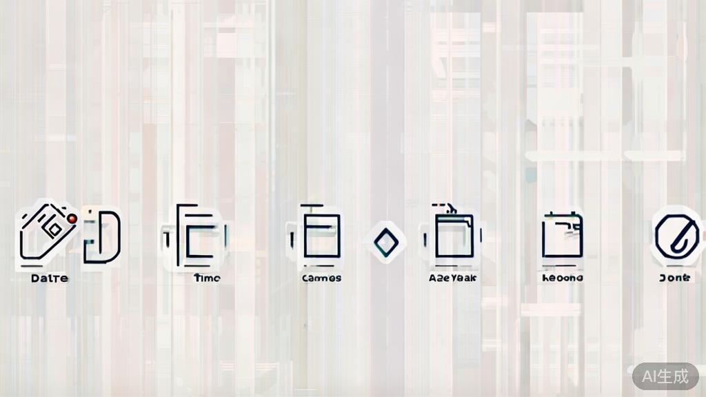 High-quality illustration of common EXIF data fields, minimal flat design