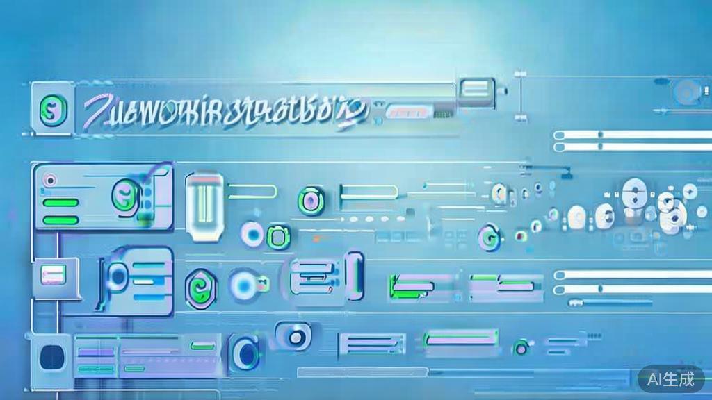 Flat vector illustration of network stability concept, dashboard style, soft blue gradient