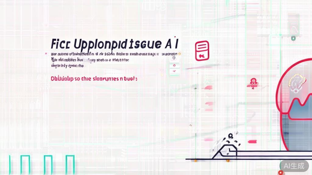 High-quality business illustration regarding file upload issues in AI tools, minimal flat design