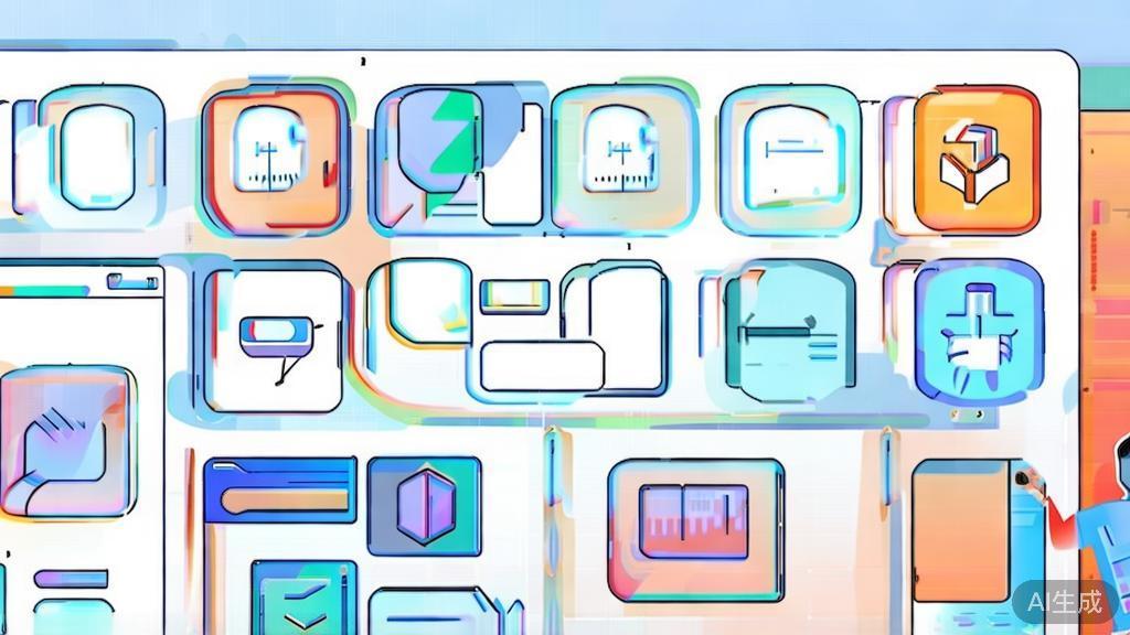 High-quality illustration about selecting AI tools for one-person business, minimal flat design