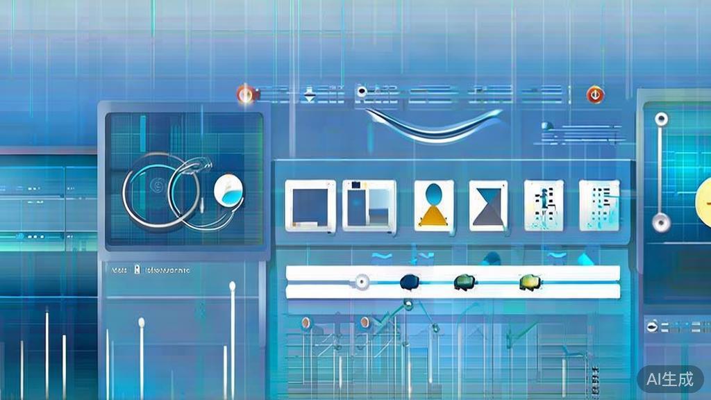 Flat vector illustration of business decision making, dashboard style, soft blue gradient