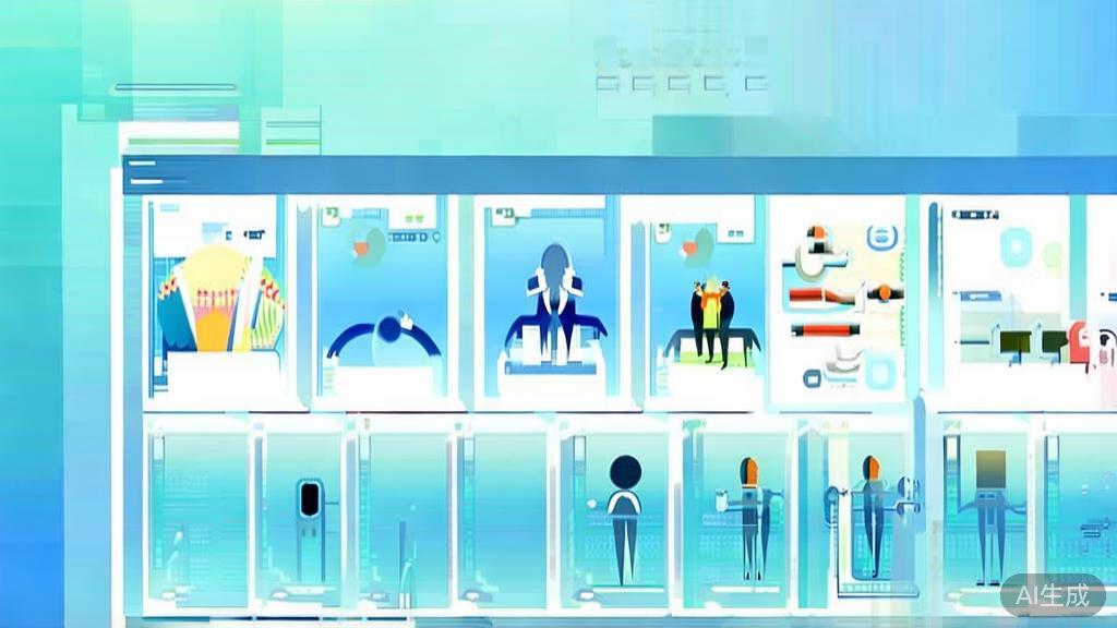 Flat vector illustration of teamwork, dashboard style, soft blue gradient