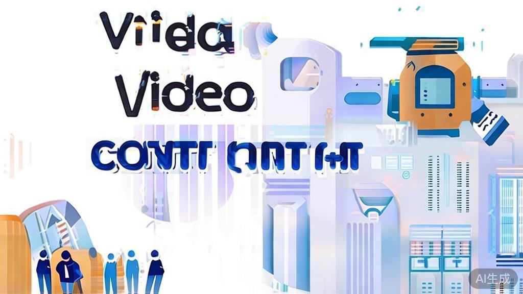 High-quality business illustration regarding video content copyright, minimal flat design