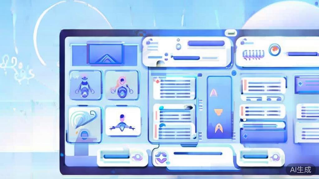 Flat vector illustration of remote work collaboration tools, dashboard style, soft blue gradient