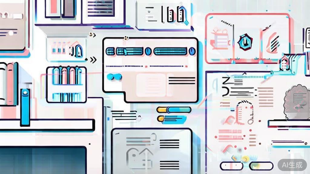 High-quality illustration of learning resources for artificial intelligence, minimal flat design