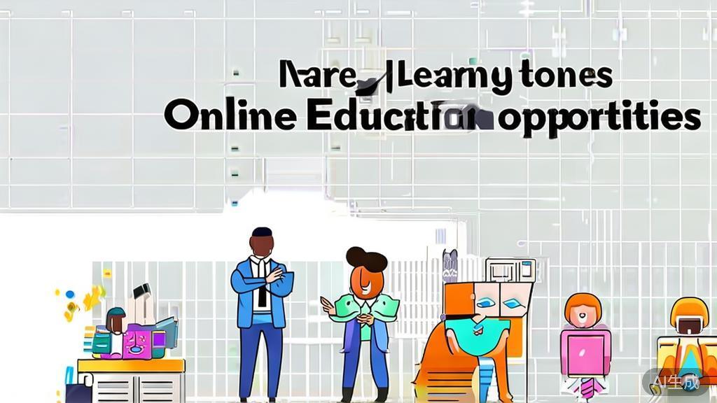High-quality business illustration regarding online education opportunities, minimal flat design