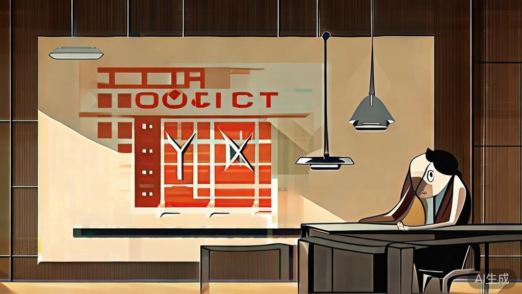 "High-quality business illustration regarding AI startup failures, depicting a frustrated entrepreneur in a meeting room with a failed project poster on the wall, minimal flat design"