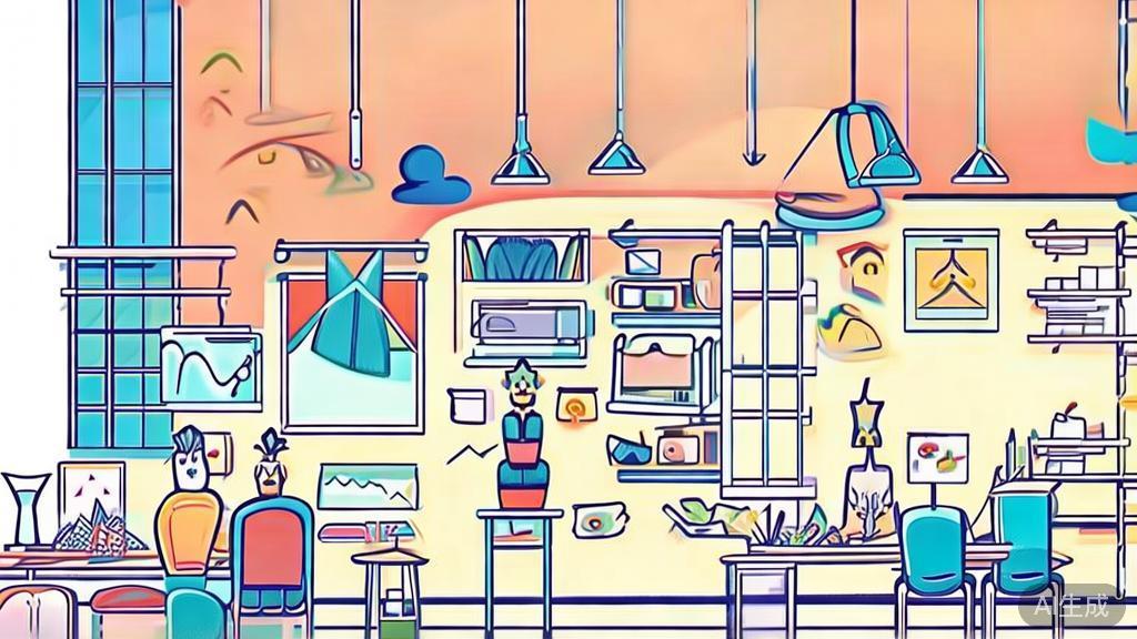 "High-quality illustration showcasing successful small studios, minimal flat design"