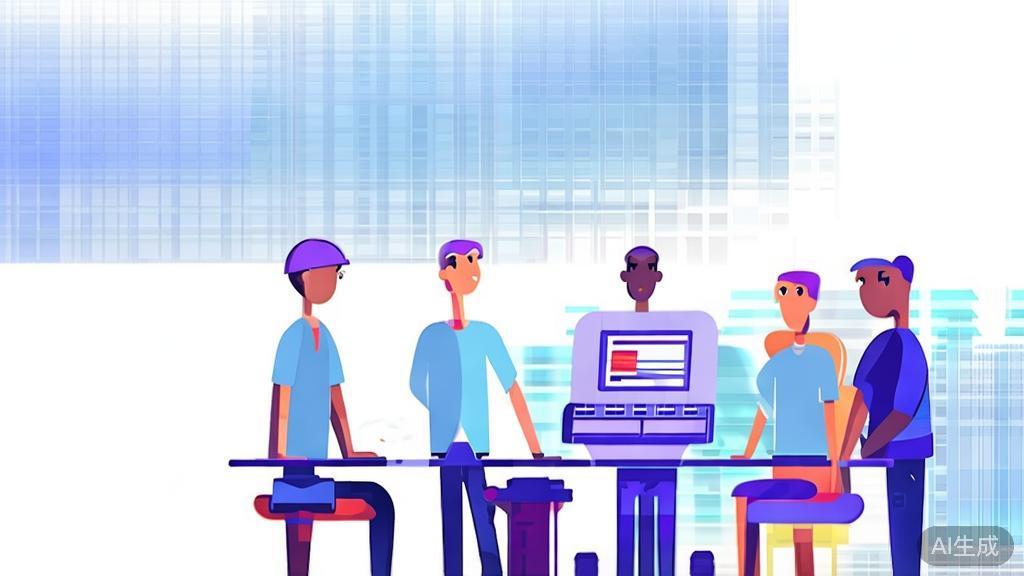 High-quality business illustration regarding team building for AI startups, minimal flat design