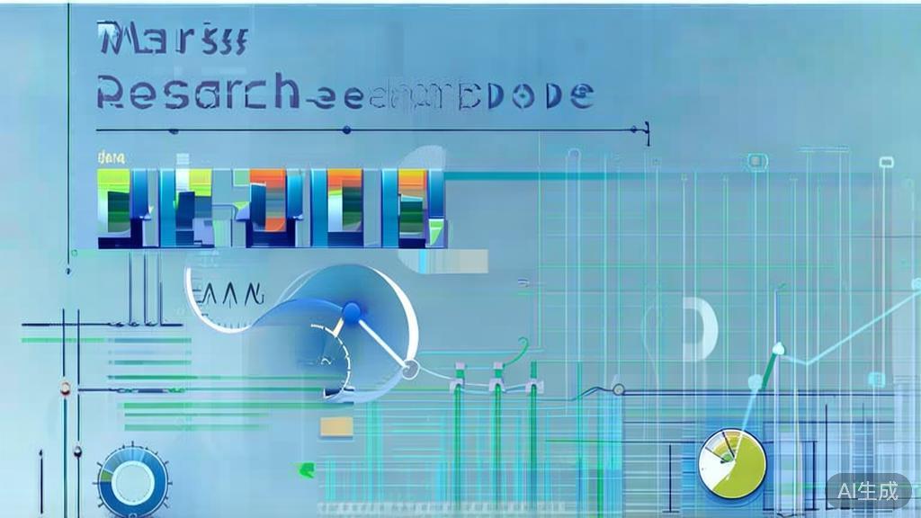 "Flat vector illustration of market research concepts, dashboard style, soft blue gradient"