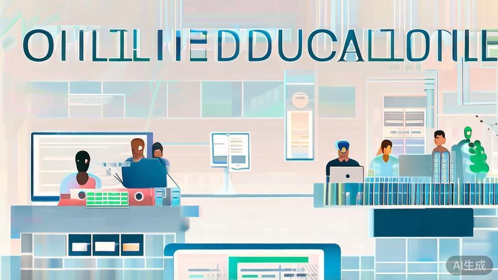 "High-quality business illustration regarding online education, minimal flat design"