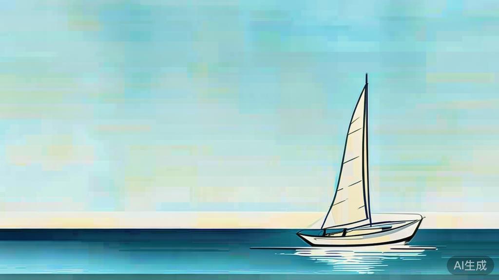 High-quality illustration of successful short drama "Dreaming Sail", minimal flat design