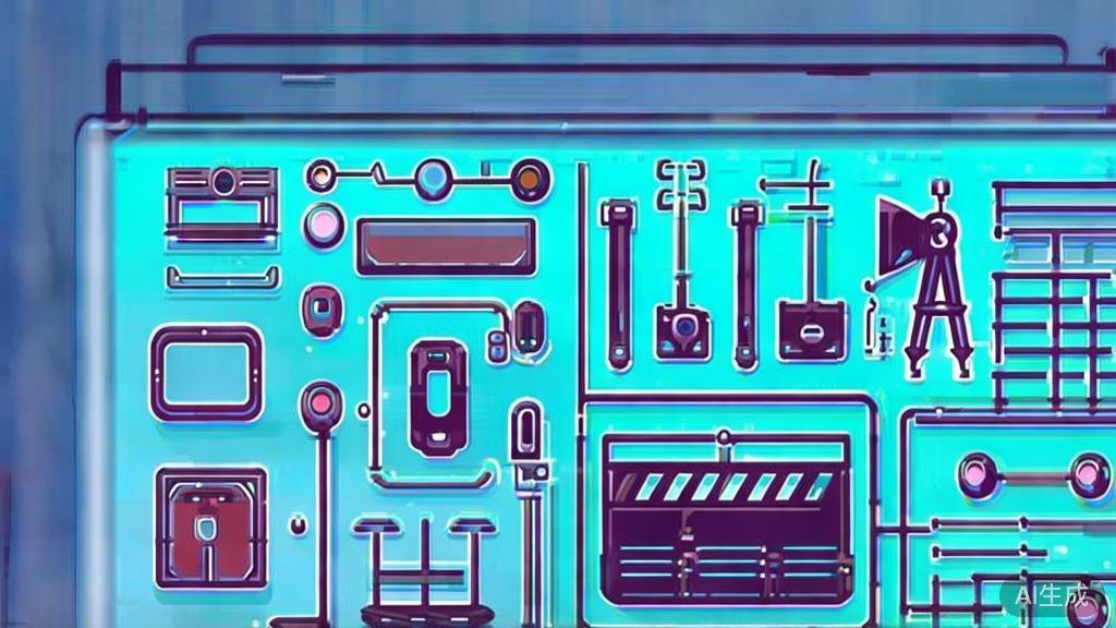 Flat vector illustration of filmmaking equipment, dashboard style, soft blue gradient