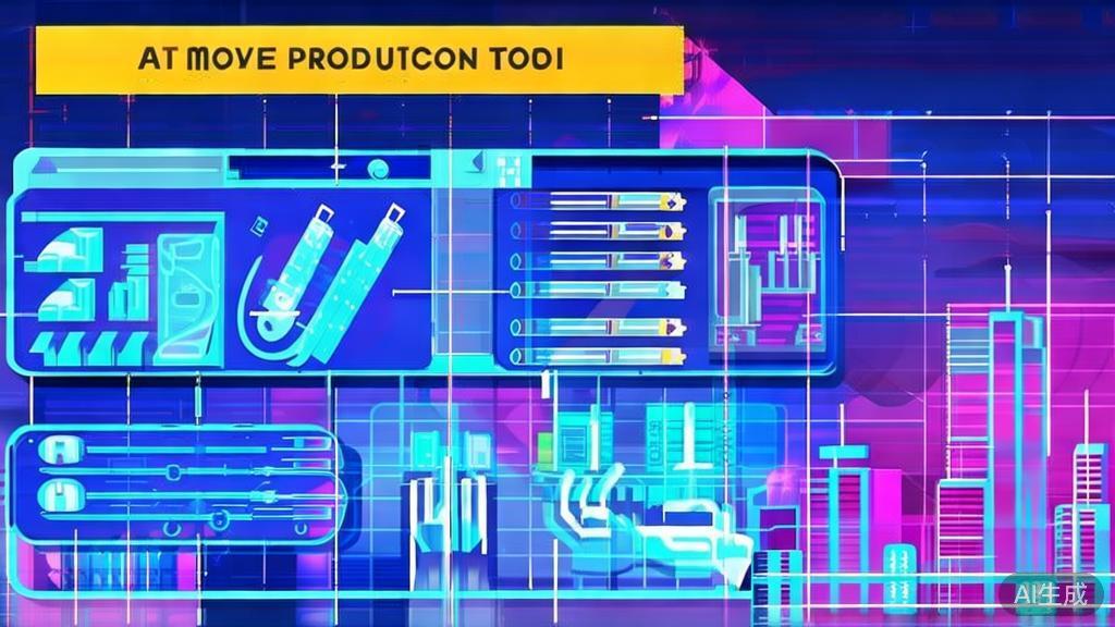 High-quality business illustration regarding AI movie tools, minimal flat design