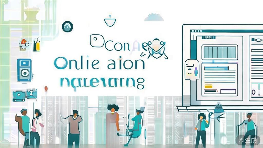 High-quality business illustration regarding online education marketing, minimal flat design